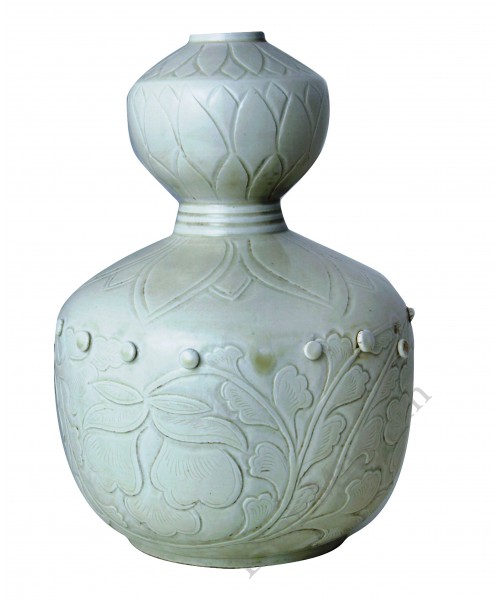 1357  A  Ding-ware  carved lotus patel gourd vase