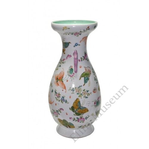 1102 A Fengcai vase décor with auspicious symbols of “flowers and butterfly” 	 