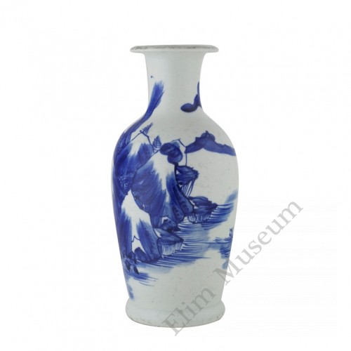 1104   A Kangxi B&W landscape vase.