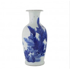 1104   A Kangxi B&W landscape vase.