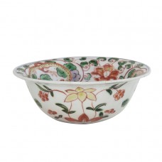1076  A Ming Zheng-De B&W Wucai bowl with floral decor