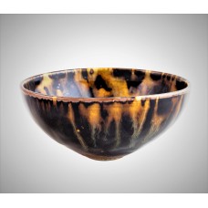 1258 Song Dynasty Jizhou-Ware bowl with "tortoise shell"  glazed