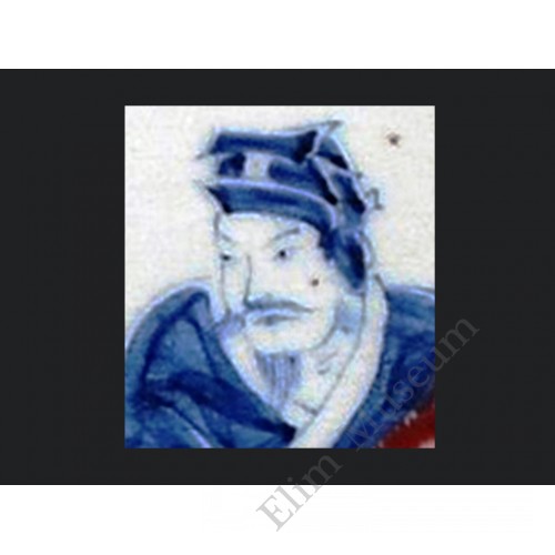 1377 A Yuan underglaze blue-red jar with figures