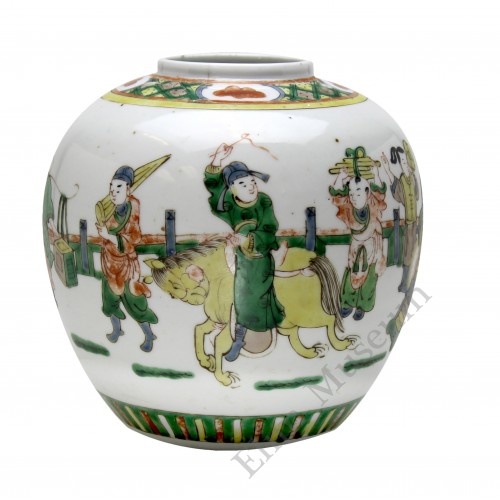 1145 A fengcai teapot décor with folk figures 