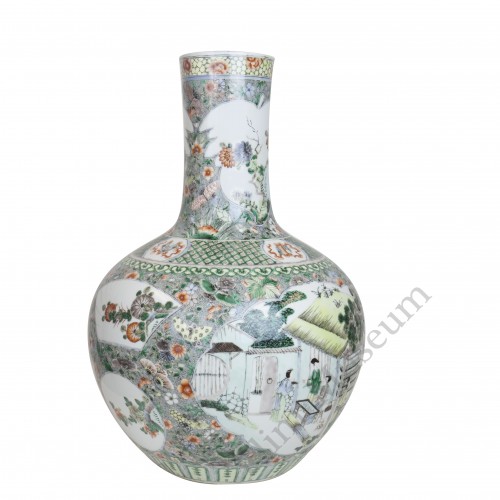 1151 A Kang-Xi Wucai vase of  “silkworm raising” 