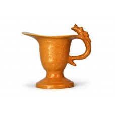 1553  An archaistic yellow glaze wine cup (Gong) 	