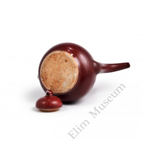1578  A red-glaze pearl shape teapot   