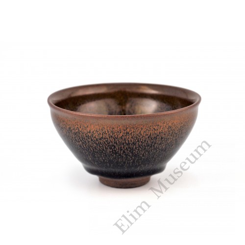 1580  Jian-ware hare-fur glaze grooved bowl    