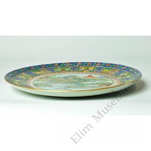 1159 An export fengcai dish with landscape