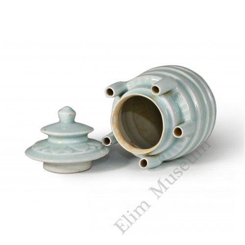 1619 A Hu-Tian Ware Qing-Bai glaze five tubes vases 	   