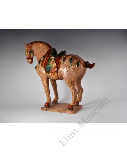 1675 A Pre-Song（Tang) Marble  and Shan-cai glaze horse  