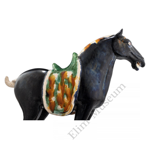 1681:	A blue glaze Shancai horse  