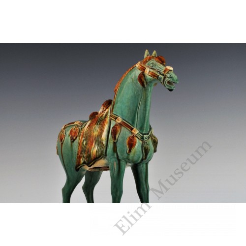 1682 :	A green glaze Sancai horse  