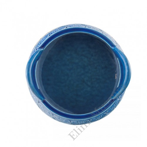 1175  A Qian-long peacock-blue blush washer