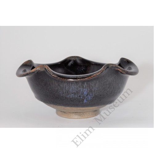 1764  A Jizhou Ware Black  Glaze Flambe Bowl   