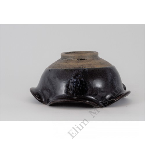 1764  A Jizhou Ware Black  Glaze Flambe Bowl   