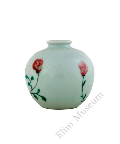 1183  Kang-Xi copper-red and green-enamel waterpot 