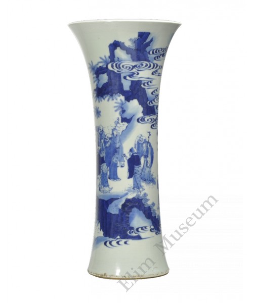 1192 A  B&W vase with Daoist deity figures