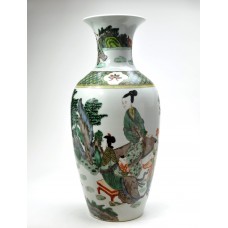 1195  Kang-Xi Wucai vase of “Game of Arrows Casting” 