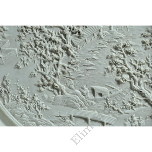 1200  A white brusher carved mountain scene