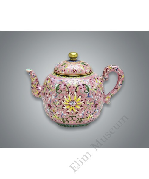 1210 A Jia-Qing rose famille verte teapot 
