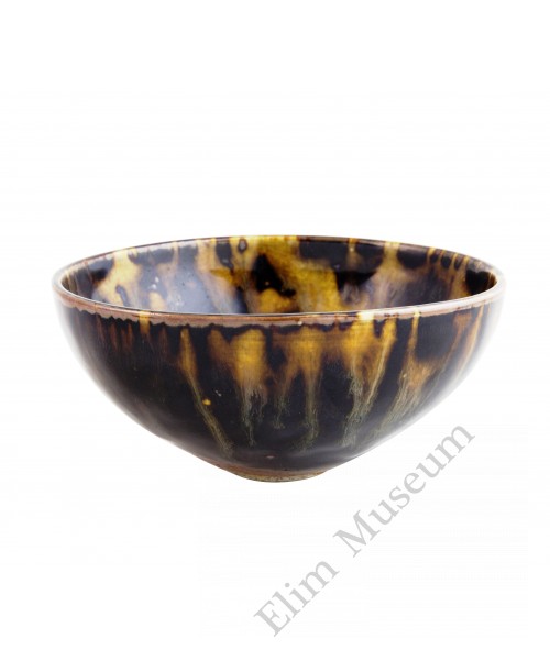 1258 Song Dynasty Jizhou-Ware bowl tortoise shell glazed