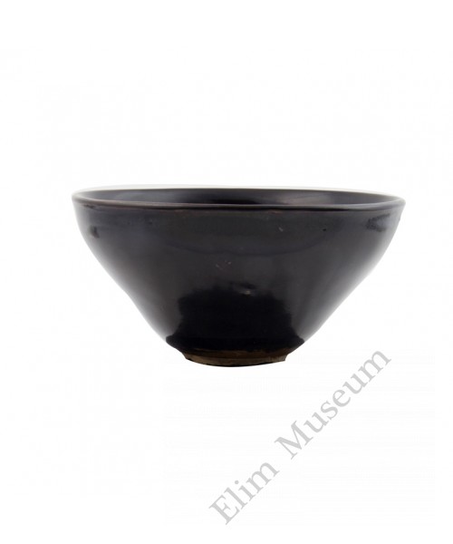 1285  Song Dynasty Jizhou-Ware black glaze leaf bowl
