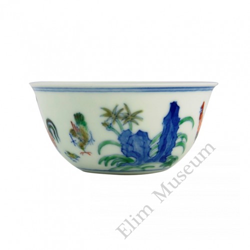 1309 （1）  Ming Chenghua Doucai chicken cup