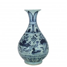 1344 A Yuan B&W fish-lotus Yuhuchun vase