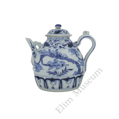 1349 A Yuan  B&W “three-friends"teapot