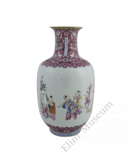1249   A Jia-Qing Fencai Vase with Playing children  
